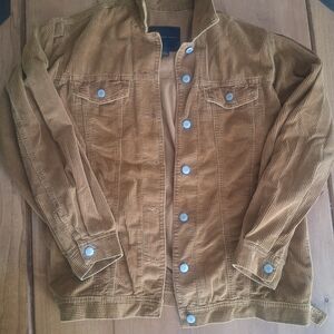 American Eagle Outfitters Corduroy Button Jacket in Mustard